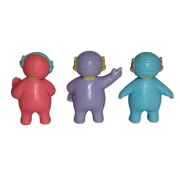 Bubbly Chubbies Teletubbies 3 KO PVC Action Figures 1990's Way Out Toys - Picture 2 of 8